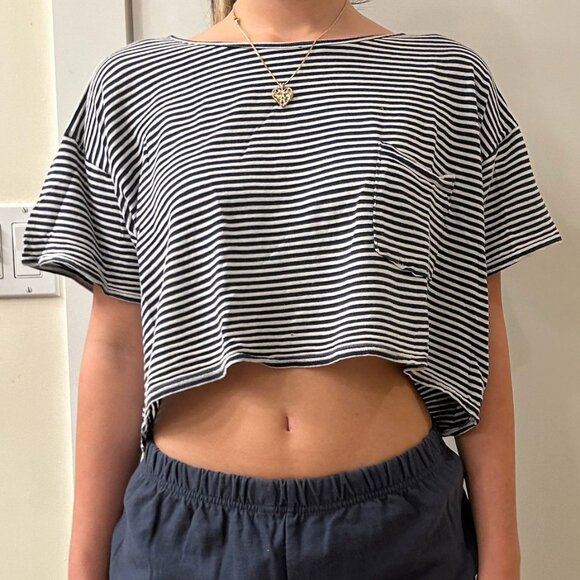 Sold! Sorry item is no longer available. American Apparel Stripe Tee Crop top - Picture 1 of 7